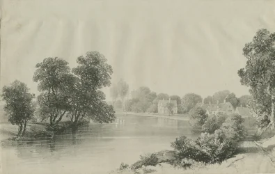 Elford Hall e Reitoria: litografia, séc.