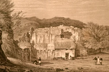 Grutas de Elora, Maharashtra, Índia (gravura)