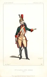 A atriz inglesa Pauline Virginie Dejazet como Gentil Bernard, ou L