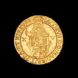 Moeda de ryal com espora de ouro martelada inglesa