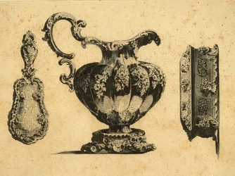 Gravura representando três acessórios de beleza do Príncipe Pavel (Paul) Grigoryevich Demidoff (1738-1821)