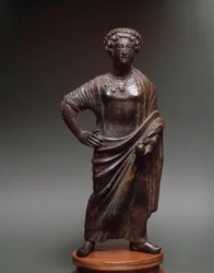Civilização etrusca: “” jovem ”” escultura em bronze, sd