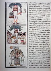 Festival de Toxcatl e sua vítima, Livro II do Codex Florentino, versão bilíngüe em espanhol e Nahuatl, História Geral das Coisas da Nova Espanha (Historia general de las cosas de Nueva Espana), civilização asteca