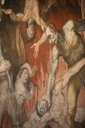 A catedral de Florença. Fresco retratando o inferno Florença Itália