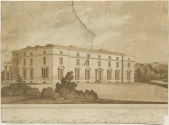 Fisherwick Hall: gravura em aquatinta, nº [ 19th cent]