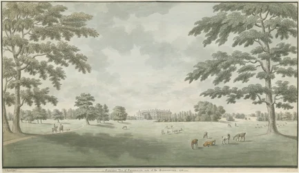 Fisherwick Hall: desenho de cor de água, 1786