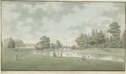 Fisherwick Hall: pintura em aquarela, 1786