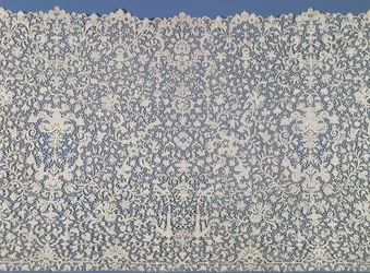 Folho de renda guipura, francês, c.1700 (linho, linha)