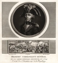 François Hanriot, líder jacobino, comandante-geral da Guarda Nacional de Paris, executado em 1794