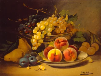 Pintura de natureza morta francesa do século XIX. Artista desconhecido). aprox. 1870