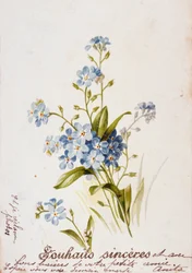 Cartão de aniversário francês com elementos florais