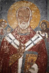 Fresco na catedral de Nardo, Apúlia, Nardo, Itália