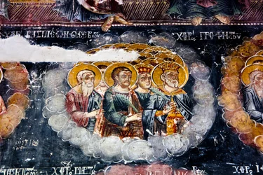 Fresco na Igreja de Santa Maria, Leusa, Albânia (foto)