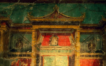 Fresco em salão, Villa Poppaea, zona arqueológica de Oplonti, Torre Annunziata (Lista do Património Mundial da Unesco).