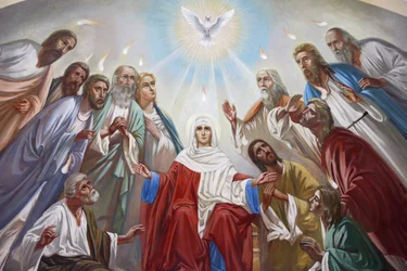 Fresco na igreja ortodoxa russa da Santíssima Trindade, Jerusalém, Israel