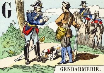 G : Gendarmerie - The Hunting Alphabet, c.1890 (gravura)
