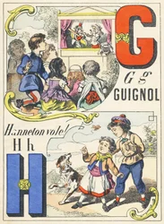 G H: Guignol, Hanneton vole! - Alfabeto dos jogos, c. 1890