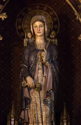 Genevieve, a padroeira de Paris. Igreja Saint Etienne du Mont, Paris 2020