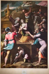 Génova, Duomo (Catedral de São Lourenço), no interior, Baptistério (antiga Igreja de São João, o Antigo): "Martírio de Santa Catarina", de Cesare e Alessandro Semino