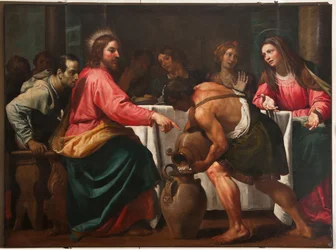 Génova, Duomo (Catedral de São Lourenço), no interior, Baptistério (antiga Igreja de São João, o Antigo): "Casamento em Caná", de Domenico Fiasella