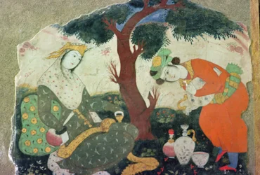 Genre Painting, in the Great Hall, c.16th century (fresco)