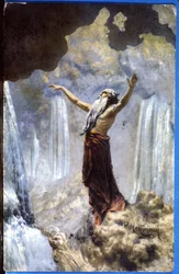 Deus criando as águas, c. 1914 (cartão postal)