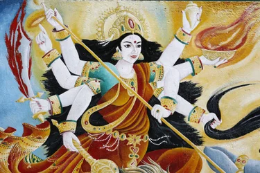Deusa Durga derrotando o mal, Kathmandu, Nepal