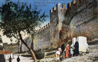 Grécia, Tessalônica (ou Tessalônica): Restos dos Muros - Postcard 1914-1918