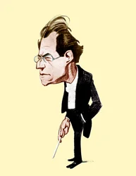 Gustav Mahler. Caricatura de Oscar Garvens compositor austríaco, 7 de Julho de 1860 - 18 de Maio de 1911. Oscar Garvens 1874-1951