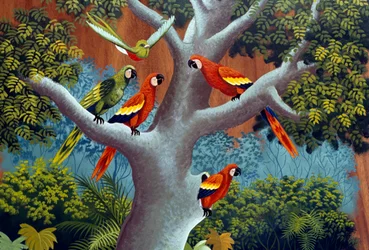 Vagão tradicional pintado à mão, Sarchi, Costa Rica, Detalhe