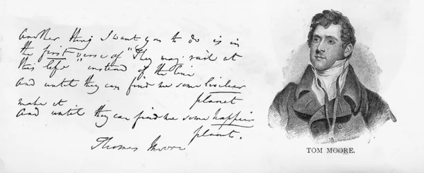 Caligrafia e assinatura de Tom Moore