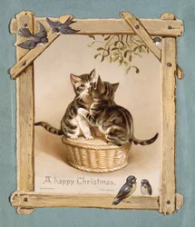 "Feliz Natal dizem os Gatinhos" (cromolitho)