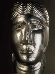 Chefe de um homem, Gallo-Romano, Século II-XIII d.C. (prata)