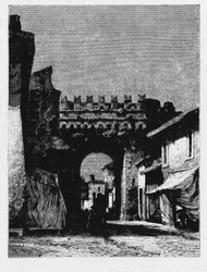 História da Roma Antiga. A Porta Settimiana é um portão na Muralha Aureliana em Roma.