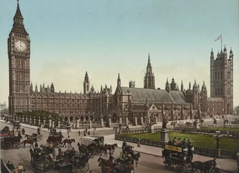 Houses of Parliament, Londres, c.1890-1900 (impressão fotocromecânica)