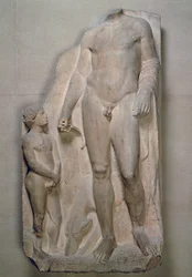 Caçador, fragmento de um alívio numa estela funerária, Sótão, provavelmente no início do século IV a.C. (mármore)