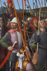 Indre & Loire N* 174 - Chateau de Loches - Detalhe do retábulo da crucificação - Ecole de Jean Fouquet - 1485 -