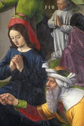 Indre & Loire N* 176 - Chateau de Loches - Detalhe do retábulo da crucificação - Ecole de Jean Fouquet - 1485 -