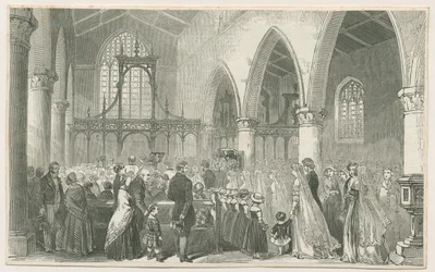 Interior da Igreja de Trentham: gravura em xilogravura, séc.
