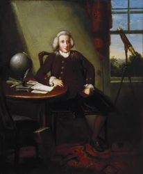 James Ferguson (1710-1776), astrónomo e artista britânico (pintor), no seu estudo