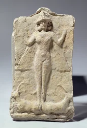 Frasco decorado com motivos simbólicos que rodeiam a deusa Ishtar, babilônica, c.1700 a.C. (terracota)