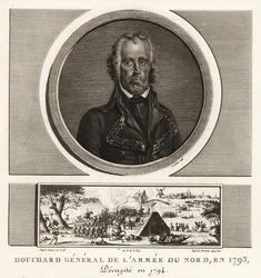 Jean Nicolas Houchard, general revolucionário francês da Armee du Nord, executado por covardia em 1793