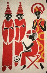 Jesus no templo O fresco da igreja da abadia de Keur Moussa foi desenhado e pintado em 1963 por Dom Georges Saget Keur Moussa Senegal