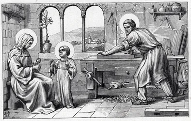 Jesus ao serviço de Maria. O alfabeto do menino Jesus. Edição de 1932. Gravuras de madeira assinadas H G. Coleção privada