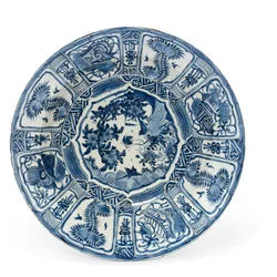Prato grande de "porcelana kraak", período Wanli, 1573-1619