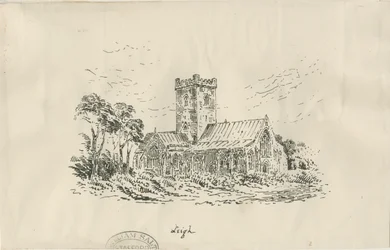 Igreja de Leigh: litografia, séc.