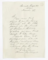 Carta escrita por Florence Nightingale, enquanto no Hospital Barrack, Scutari (tinta sobre papel)