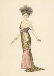 Madame Pierat num vestido de Redfern em Les Marionettes
