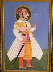 Maharaja Kumbha, Pintura, Forte Mehrangarh, Jodhpur, Rajasthan, Índia, Ásia (foto)