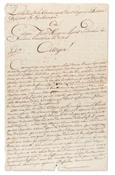 Carta manuscrita assinada &39;Jb d Castro&39; e &39;David Cohen Henriq&39;, para Victor Hugues Agente Especial da Diretoria Executiva nas Ilhas de Barlavento, Curaçao, 8 de setembro de 1798 (tinta no papel)